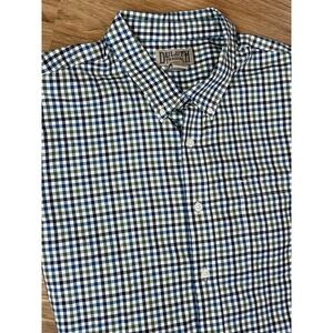Duluth Trading Button Up Short Sleeve Shirt Men's Size 2xlt Cotton Plaid Blue